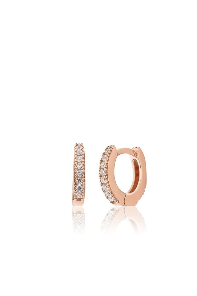 925 Ayar Gümüş Rose 10 Mm Halka Küpe 1-3 Yaş Arası Bebek/çocuk Küpesi